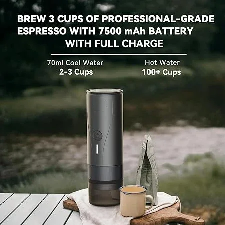 CHKJ for PCM04A Portable Espresso Coffee Maker Electric Mini Machine Auto Heating Extraction for Outdoor Camping Household Us
