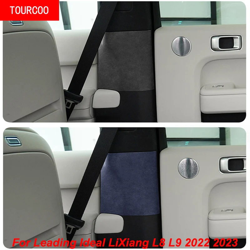 

For Leading Ideal LiXiang L8 L9 Interior B-Pillar Suede Protection Sticker Interior Accessories