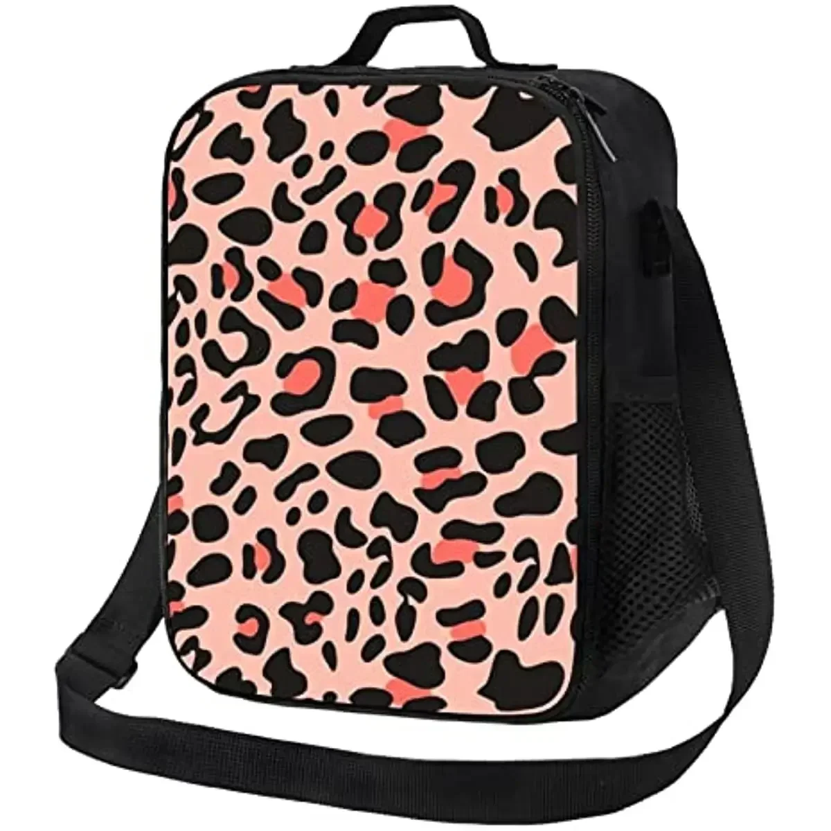 Leopard Print Lunch Bag for Kids Adult Insulated Lunch Bag Cooler Bag with Adjustable Shoulder Strap Water Resistant Leakproof