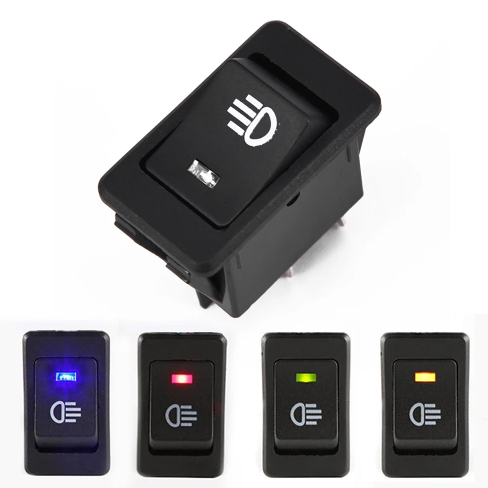 ASW-17D Rocker Switch ON-OFF 2 Positions 4 Pin LED 12V 35A Fog Light Work Light Car Automatic Fog Light Toggle Dashboard Switch