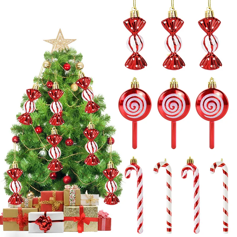 6 stücke Candy Krücke Lcicle Lollipop Cane Weihnachten Baum DIY Ornamente Neue Jahr Weihnachten Geschenke Weihnachten Dekoration für Home Navidad