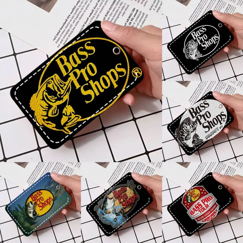

Fishing Brand Bass-Pro-shops Card Holde Applicable To Credit Cards Bus Card Soft Leather Rectangular Keychain Protective Cover