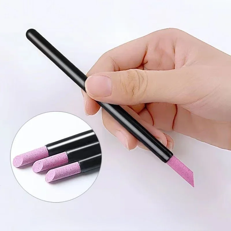 

5Pcs/Set Quartz Pen Dead Skin Remover Pink & White & Black Nail Cuticle Pushers Nail Files Carving Pen Manicure Tools