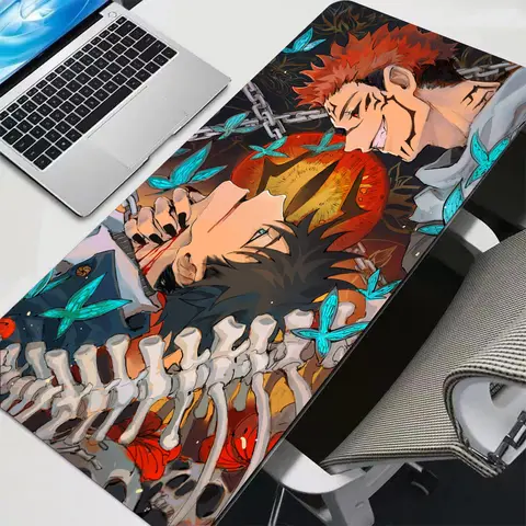 Mouse Pad Japanese Manga Anime J-Jujutsu K-Kaisen S-Sukuna Desk Mat Non-Slip Accessories Rubber Gaming Keyboard Pad for PC Gamer