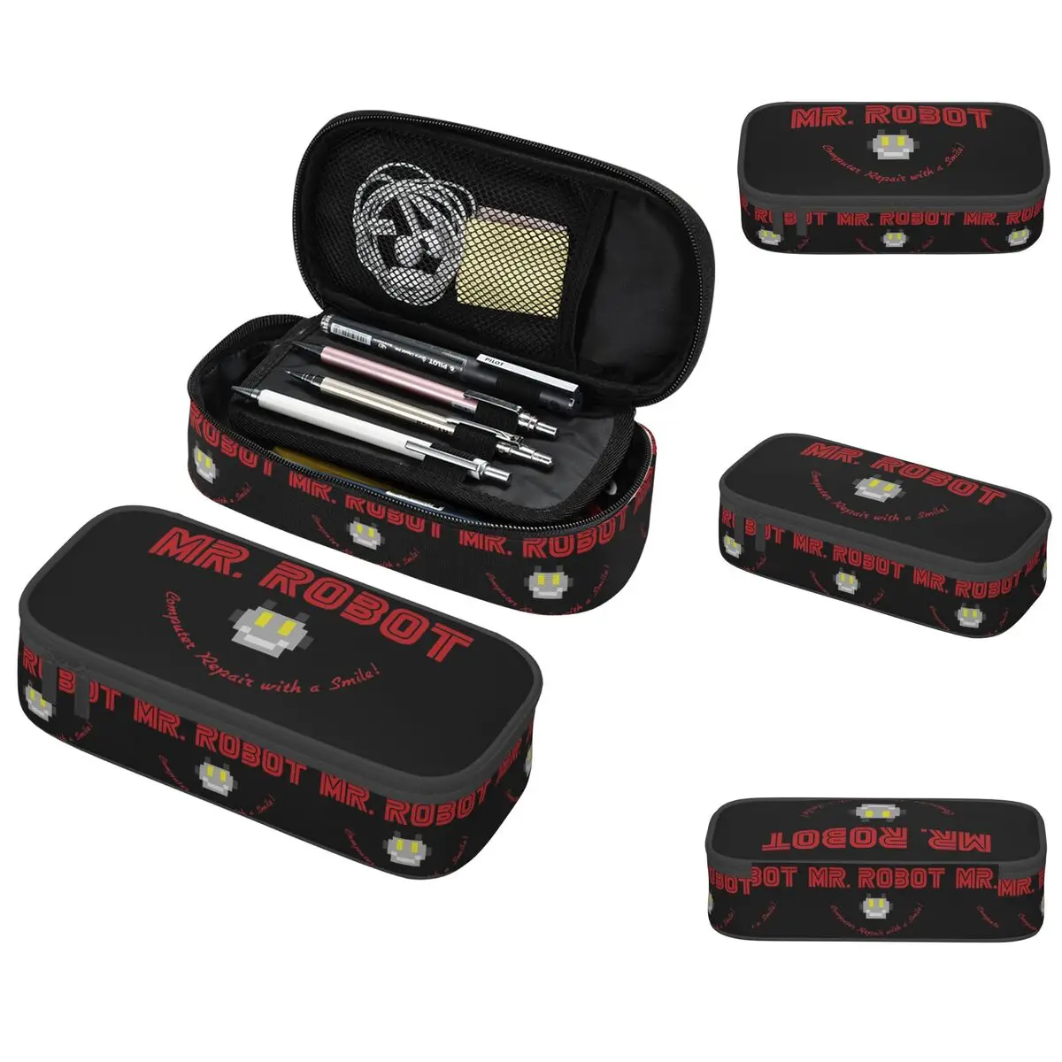 

Mr Robot Logo F Society Hacker Pencil Case for Studen School Pen Box Pencil Bag Stationery Supplies Pen Holder Bag