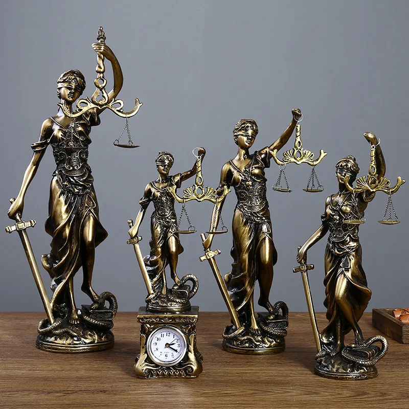 Sculpture of the Copper Goddess Themis, Statue of Lawyer's Office, Justice, Fairness, Justice, Justice, Legal Scales, Ornaments