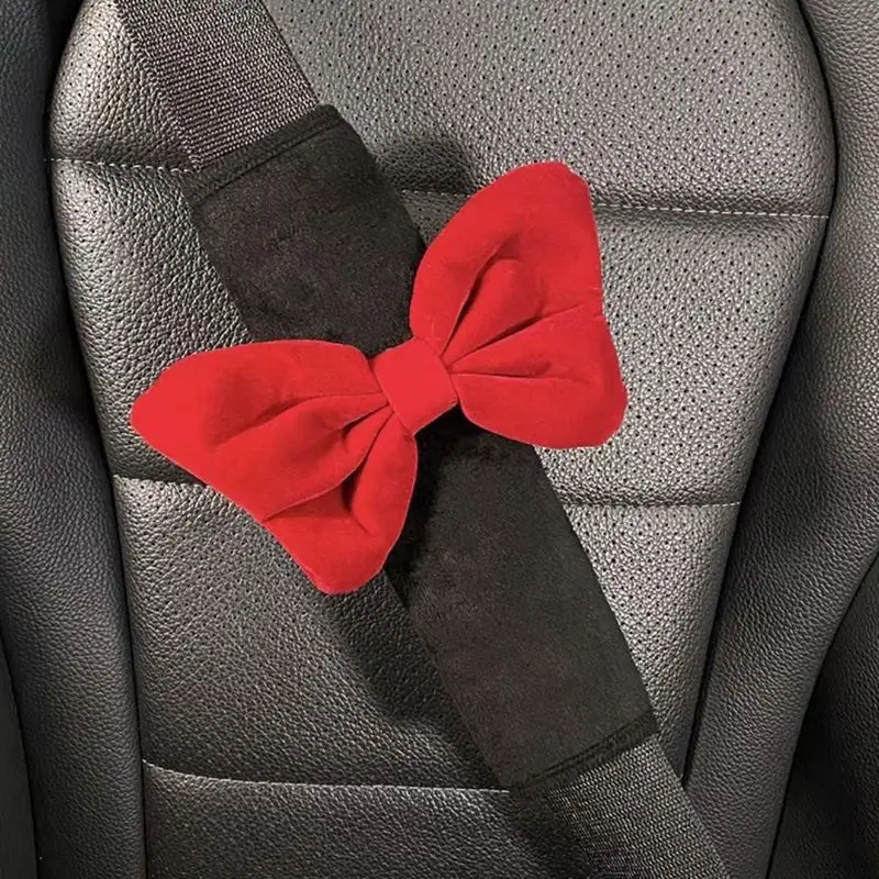 Pokrowiec na pas bezpieczeństwa do samochodu Cute Cartoon Bow Car Anti-leak Protective Car Seat Shoulder Cover Decoration Pink Akcesoria samochodowe — zdjęcie 6