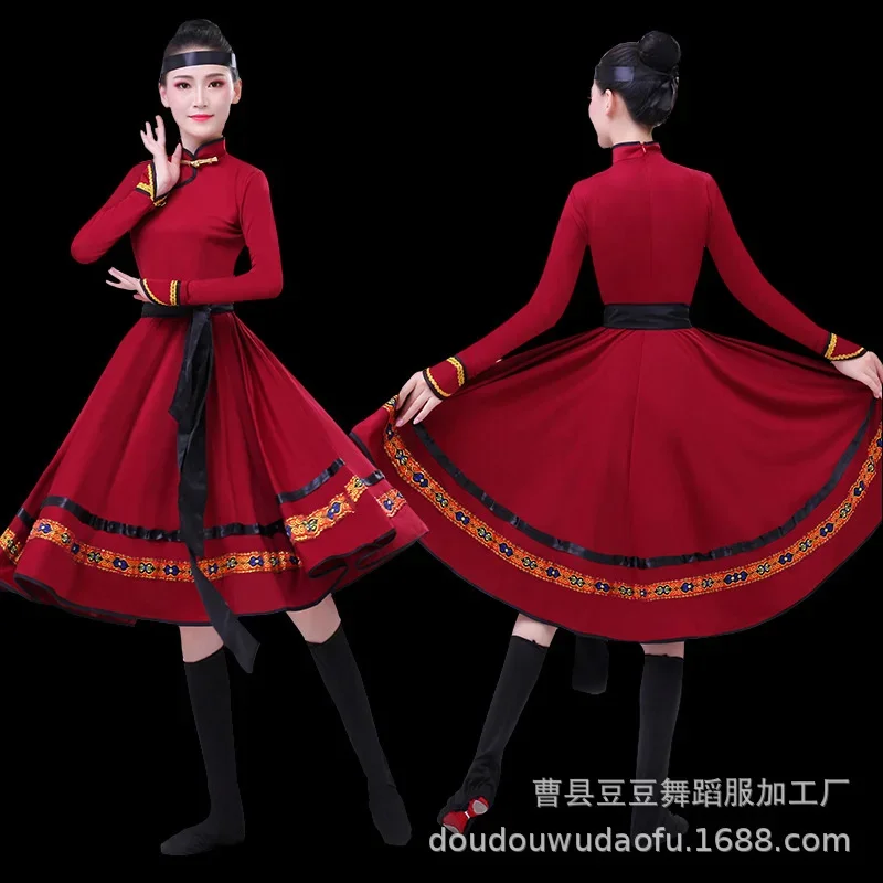 Mongolische Traditionele Hanfu Kleding Klassieke Nationale Kostuums Tibetaanse Danskostuum Minderheid Volksdanskostuums Show