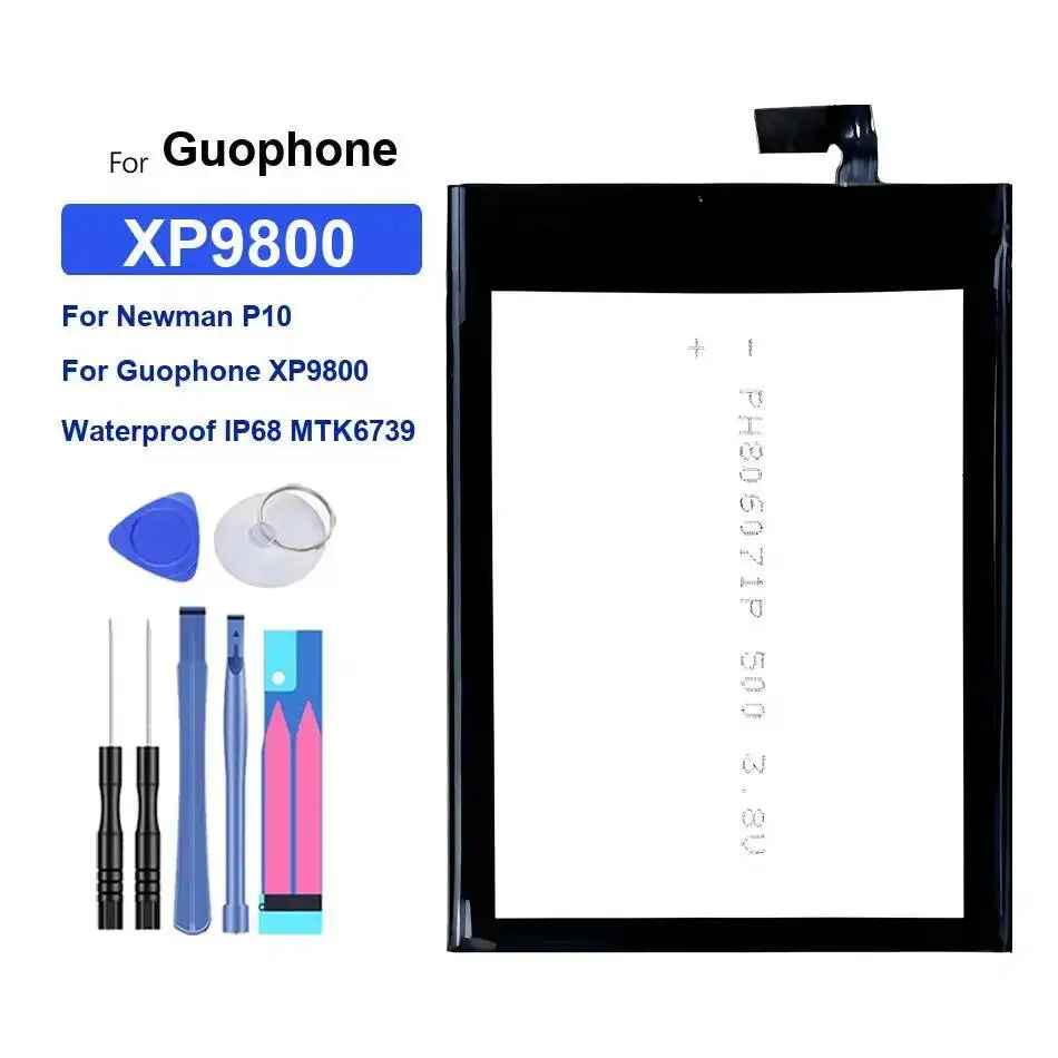 Аккумулятор мобильного телефона 6500 мАч для Newman P10 Guophone XP9800, водонепроницаемый IP68 MTK6739