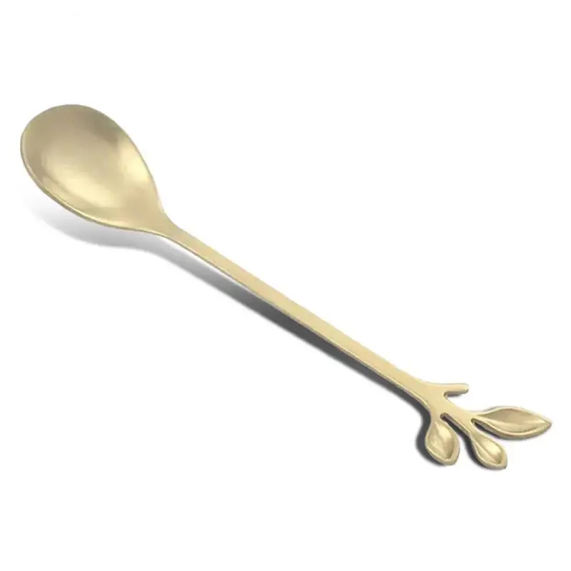 Creative Stainless Steel Leaves Spoon Coffee Spoon Ice Cream Tea Stirring Spoons Kitchen Accessories Tableware Decoration