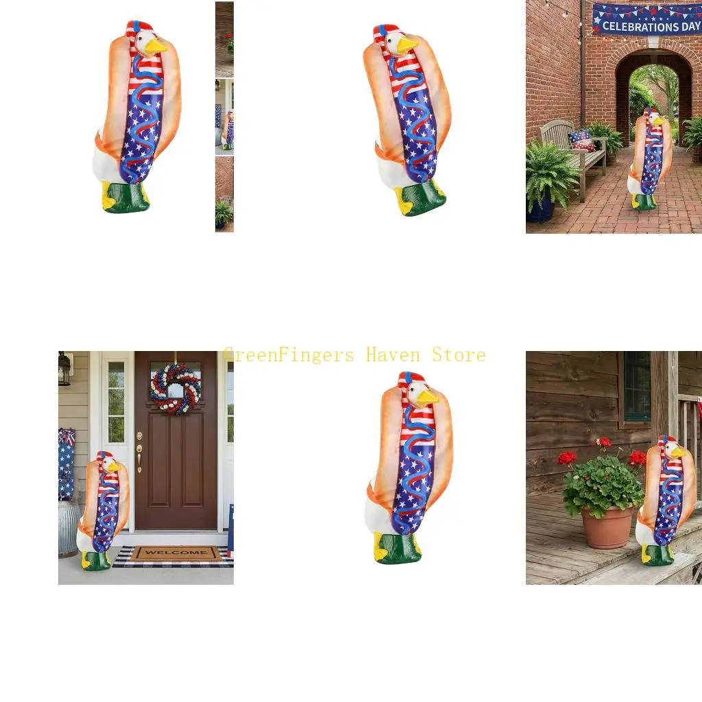 F68D Geese Independence Day Costume Geese Outfits Porch Sausage Geese Costume 4Th of July Geese Outfit Decoration