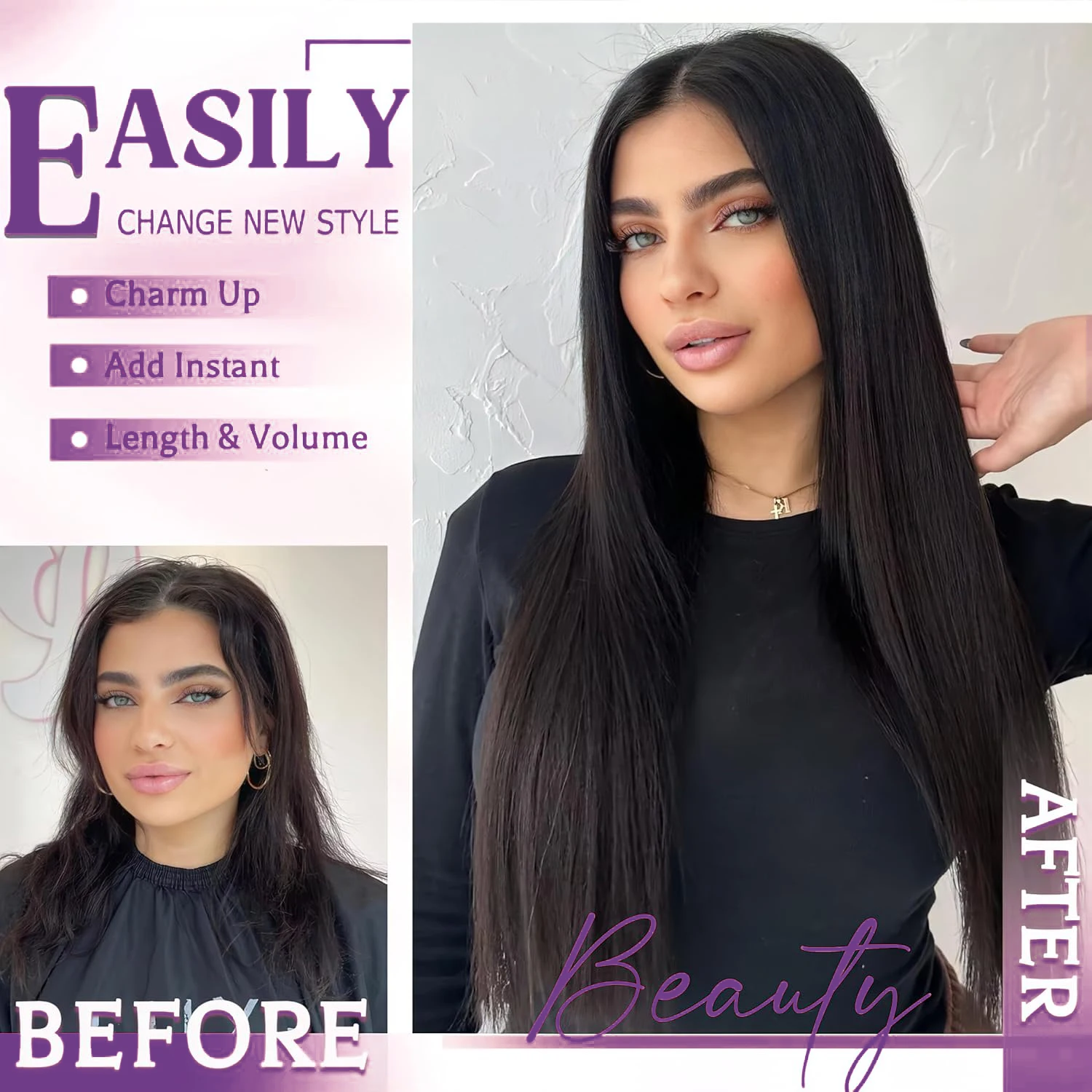 Clip In Hair Extensions Echt Menselijk Haar Onzichtbare Rechte Naadloze Clip Op Hair Extensions 8 Stuks Met 18 Clips Dubbele Inslag Haar