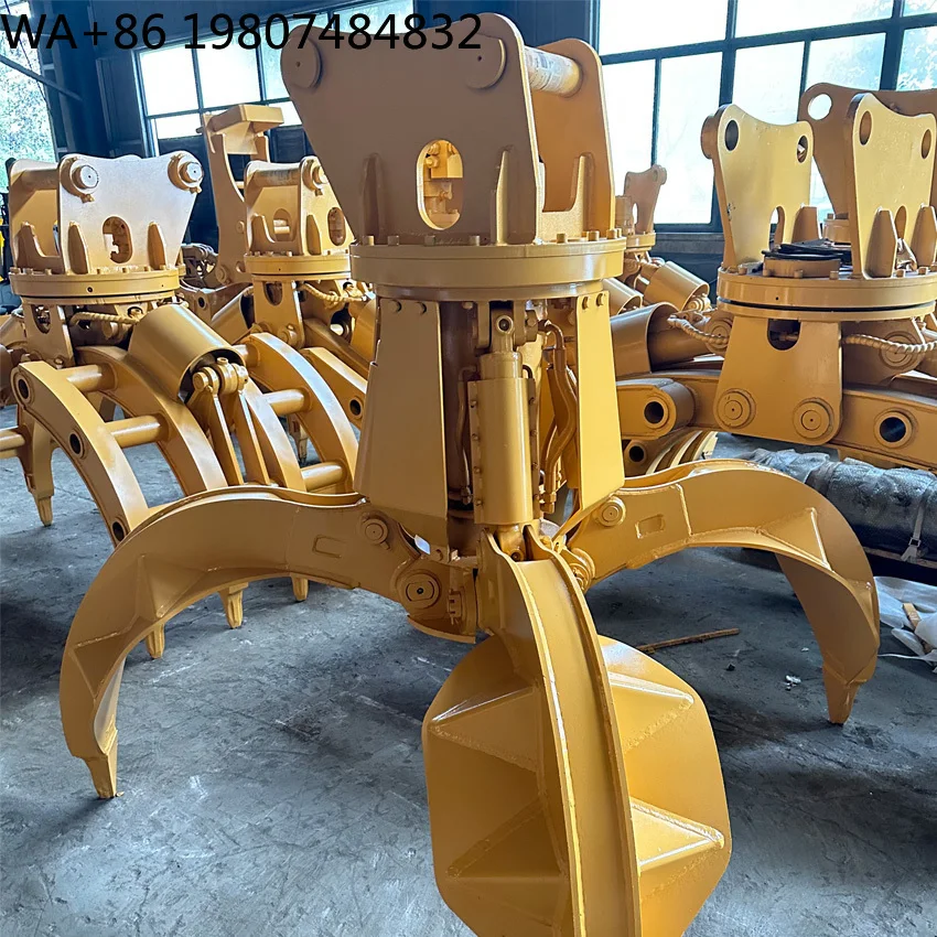 20-30 Ton Excavator 360° Rotating Hydraulic Grapple Bucket, Large Capacity Attachment for Construction Bulk Material Loading and