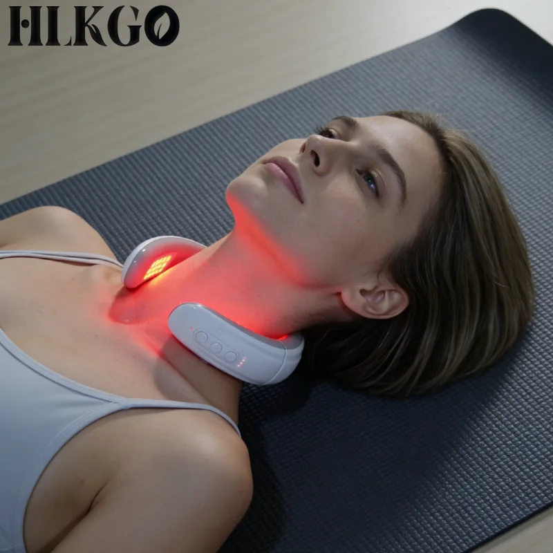 

Comprehensive Neck Therapy Device, 650nm Laser Red Blue Light Cordless Heated for Stiffness Relief
