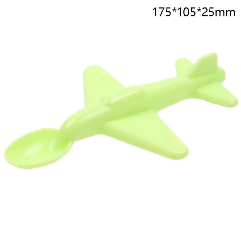 Fashion Baby Training Spoon Airplane Shape Easy To Grip Comfortable Hand Children Long Handle Soup Spoon Tableware