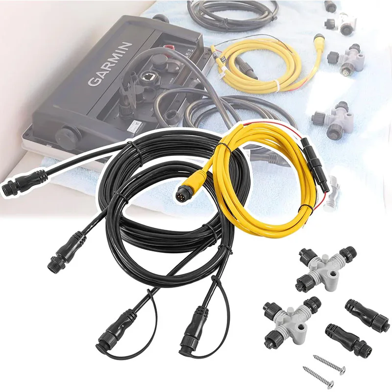 

010-11442-00 NMEA 2000 Starter Kit, Power Drop Backbone Cable, Male and Female Terminator, T-Connectors for Garmin Devices