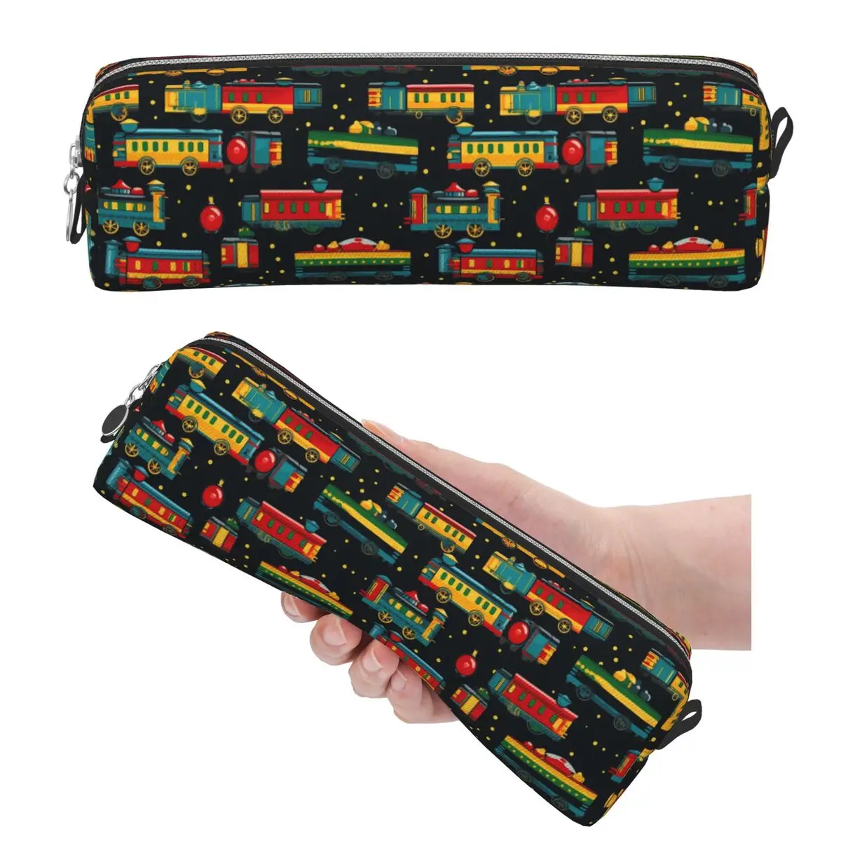 Cartoon Train Models Display Design Pencil Cases for Students School Pen Box Pencil Bag Large Capacity Pencil Pouch Pen Holder
