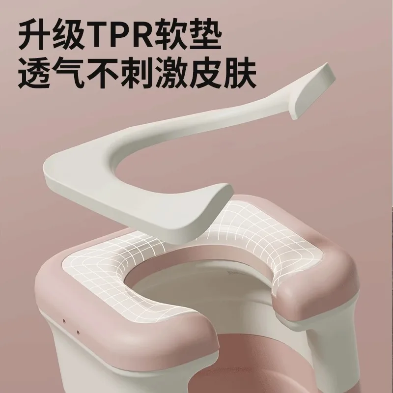 Toilet Stool Plastic Commode Chair for Elderly Pregnant Women Portable Bidet Seat Bathroom Stool Soft