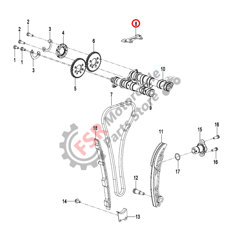 0SQV-024100-1000 OEM CHAIN GUIDE BLOCK,FOR CFMOTO 450SR 450NK 450MT 450CL-C CF400 22-27 & 675NK 675SR-R CF650 25-26