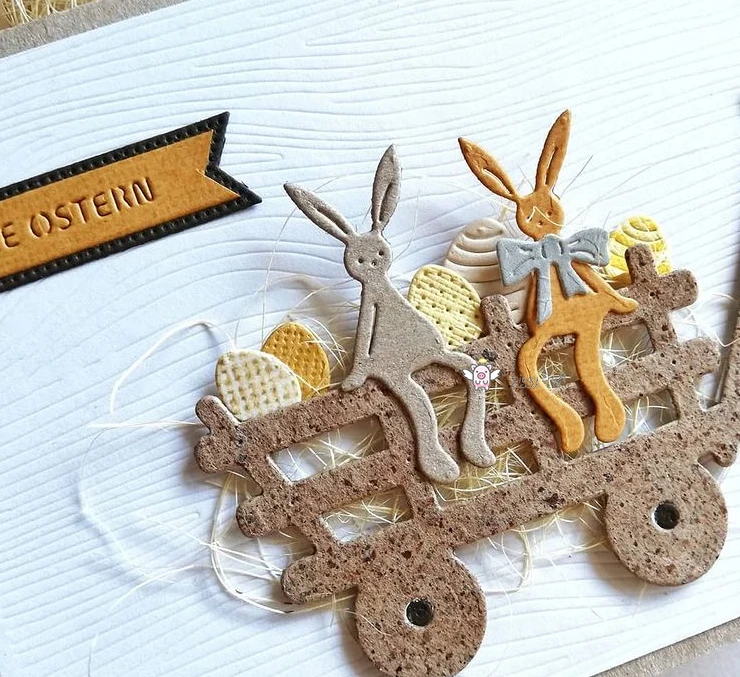Mmao Crafts Metall-Stanzformen aus Stahl, sitzender Hase, Schablone für DIY-Scrapbooking, Papier-/Fotokarten, Prägeformen – Detail 11