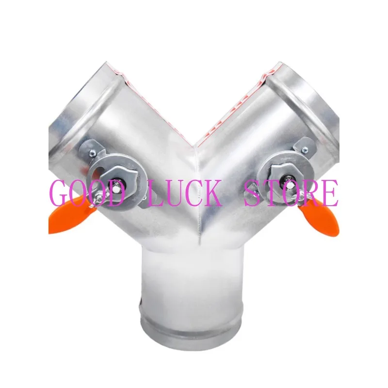 Galvanized Y-type Manual Duct Air Volume Regulating Valve Air Duct Damper Three-way Valve Ventilation Air Volume Control Valve