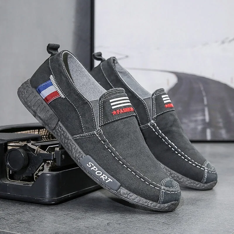 2023 Slip on Canvas Men Shoes Flat Casual Shoes for Men Breathable Loafers Men Not-slip Vulcanize Sneakers Zapatillas De Deporte