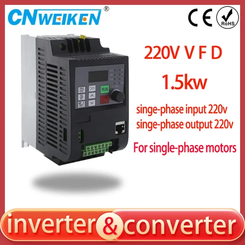 Imagen 2 del producto Convertidor de frecuencia Variable Mini VFD, 220V, 0,75 kW, 1HP, para condensador monofásico, inversor de frecuencia de Control de velocidad del motor