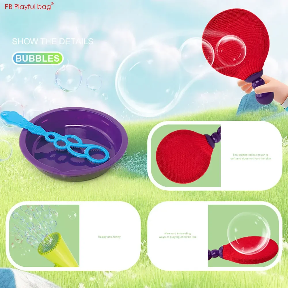 Newest Soap Bubble Ping Pong Kids Sports Intertainment Toys Parent-child Interaction Table Tennis New Bubble Racket Game AC195