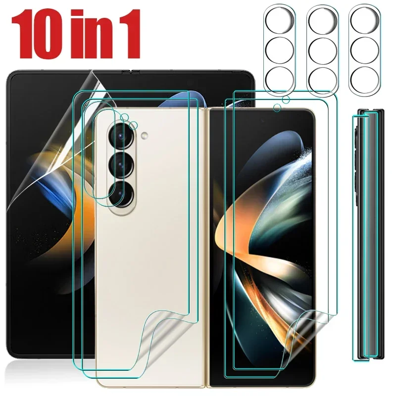 Fold5 Full Cover Soft Hydrogel Film For Samsung Galaxy Z Fold 5 5G HD Clear Screen Protector Camera Tempered Galss Protection