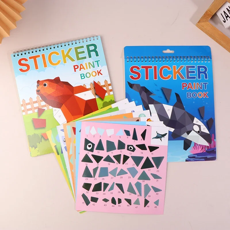 

1 комплект наклеек, книжные поделки для детей, наклейка по номерам для мозговых игр, подарки, игрушки для путешествий