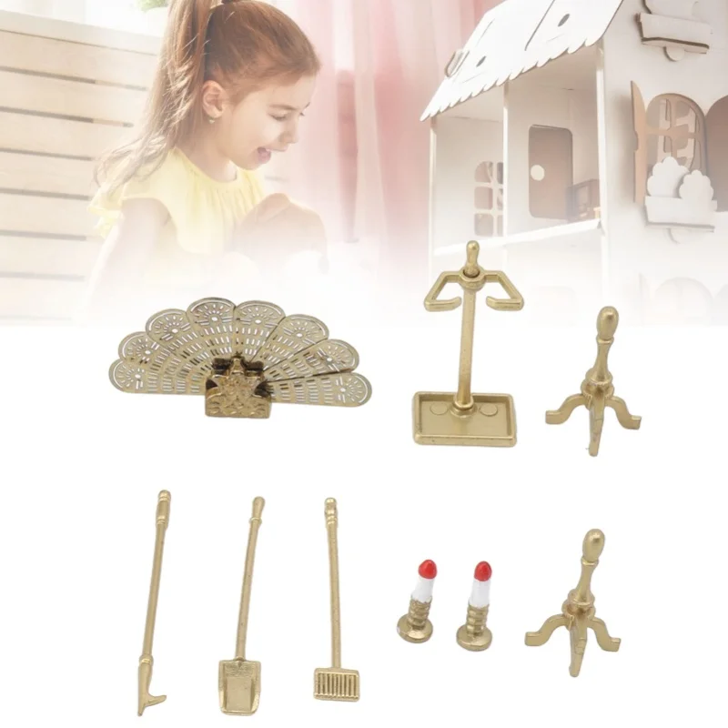 인형의 집 벽난로 액세서리 세트 장식용 인형의 집 미니어처 가구 액세서리 1/12 인형의 집 장식용