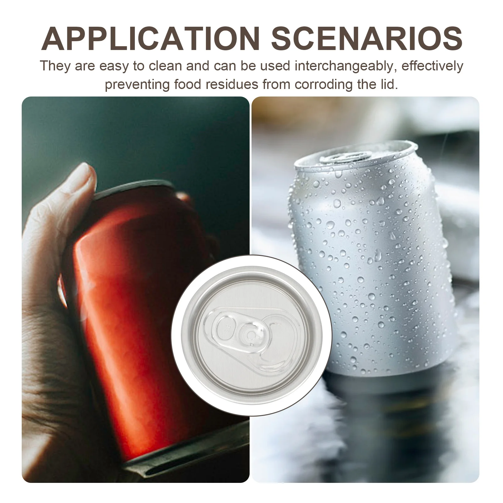 

50Pcs Aluminum Ring-Pull Can Lids Leakproof Soda Water Seal Wide Mouth Beverage Can Lid Replacement Canning Lid