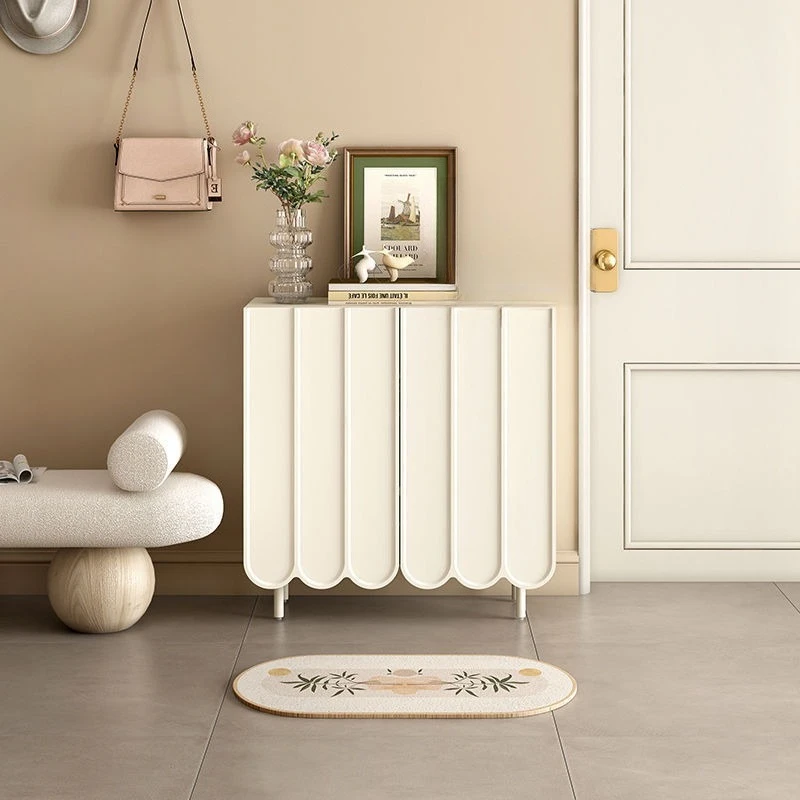 Shoe cabinet with shoe changing stool integrated household large-capacity entrance cabinet