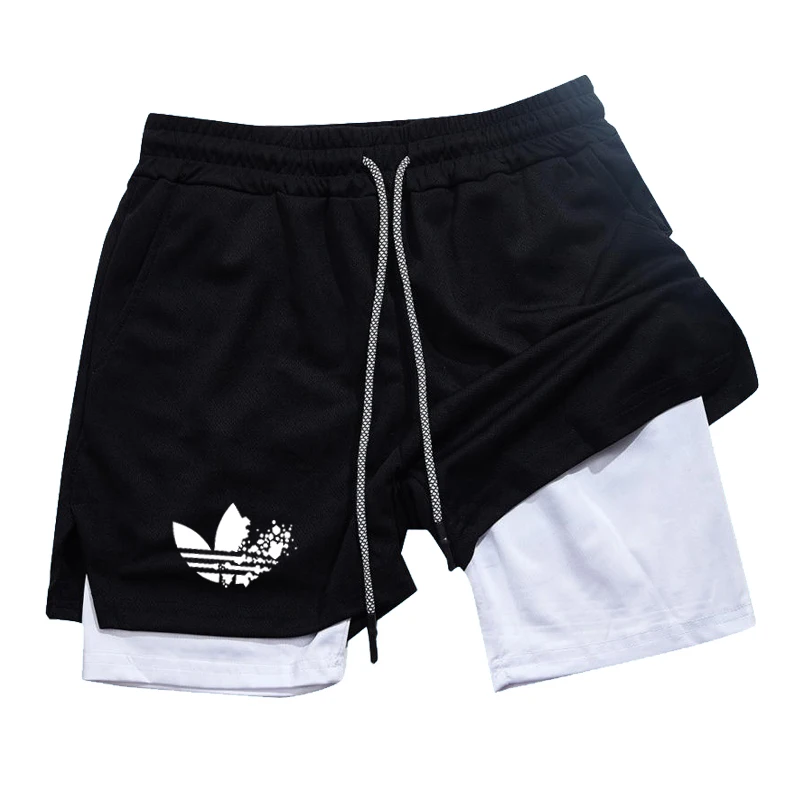 

Men's double-layer 2-in-1 sports shorts summer 2026 new casual quick drying breathable running clothing shorts