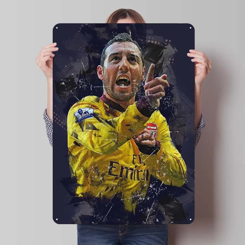 Santi Cazorla Custom Metal Signs Sports Poster Decor for Room Decor Items Aesthetic Tinplate Sign for Wall Art Decoration Retro