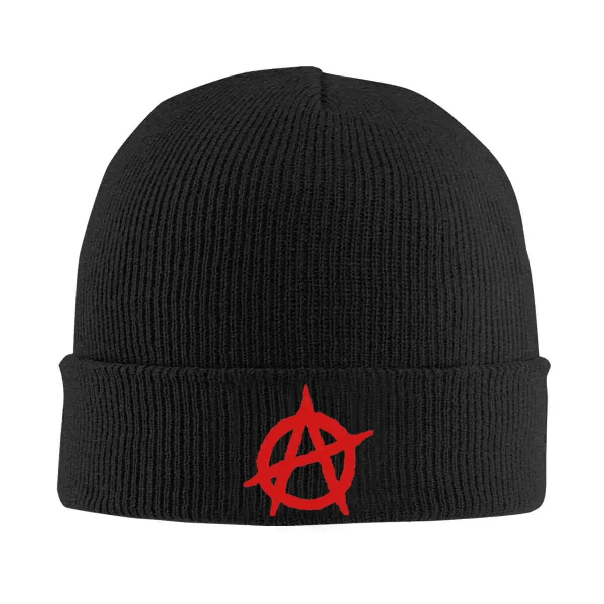 Anarchy Beanie Hats Red Logo Bonnet Hats Men Women Street Outdoor Sport Knit Hat Winter Custom Warm Soft Caps