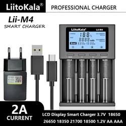 Lii-S4 Lii-M4 LiitoKala 18650 wyświetlacz LCD inteligentna ładowarka odpowiednia dla 3.7V 26650 18350 21700 18500 1.2V AA AAA