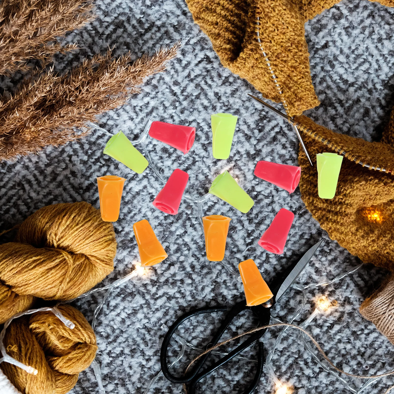 

30Pcs Knitting Needle Point Protectors Non-Slip Rubber Caps Colored Needles Stoppers for Crochet Sewing DIY Crafts