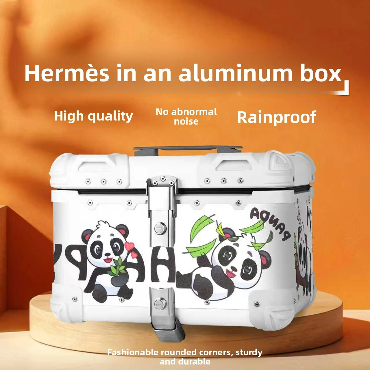 Motorcycle Aluminum Alloy Thick Style Rear Trunk Enlarged Retro-Style Tail Box Universal Electric Scooters Quick-Release 47L