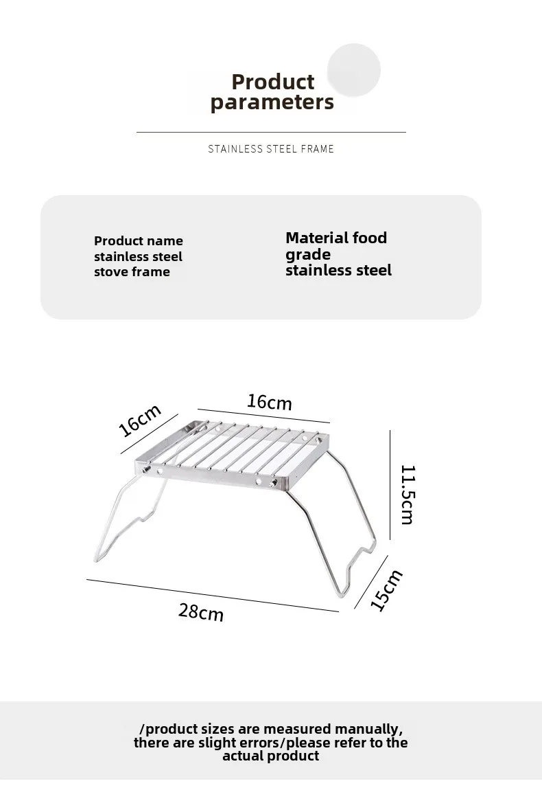 Edelstahl Klappbarer Lagerfeuer-Grill Tragbar Multifunktional Hohe Temperatur- und Korrosionsbeständigkeit Outdoor Camping Barbecue – Detail 10