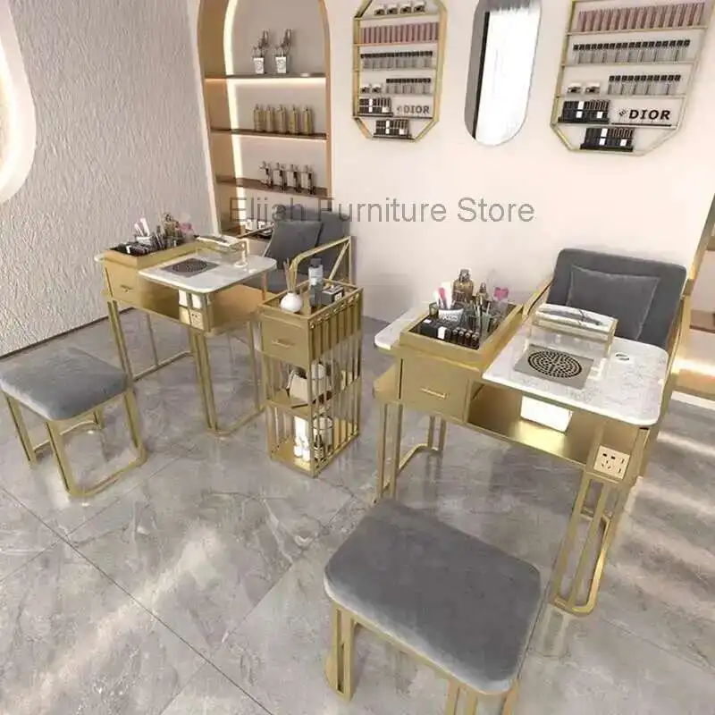 

Auxiliary Luxury Nail Table Aesthetic Living Room Professional Manicure Table Luxury Women Nageltisch Beauty Furniture LJ50MT