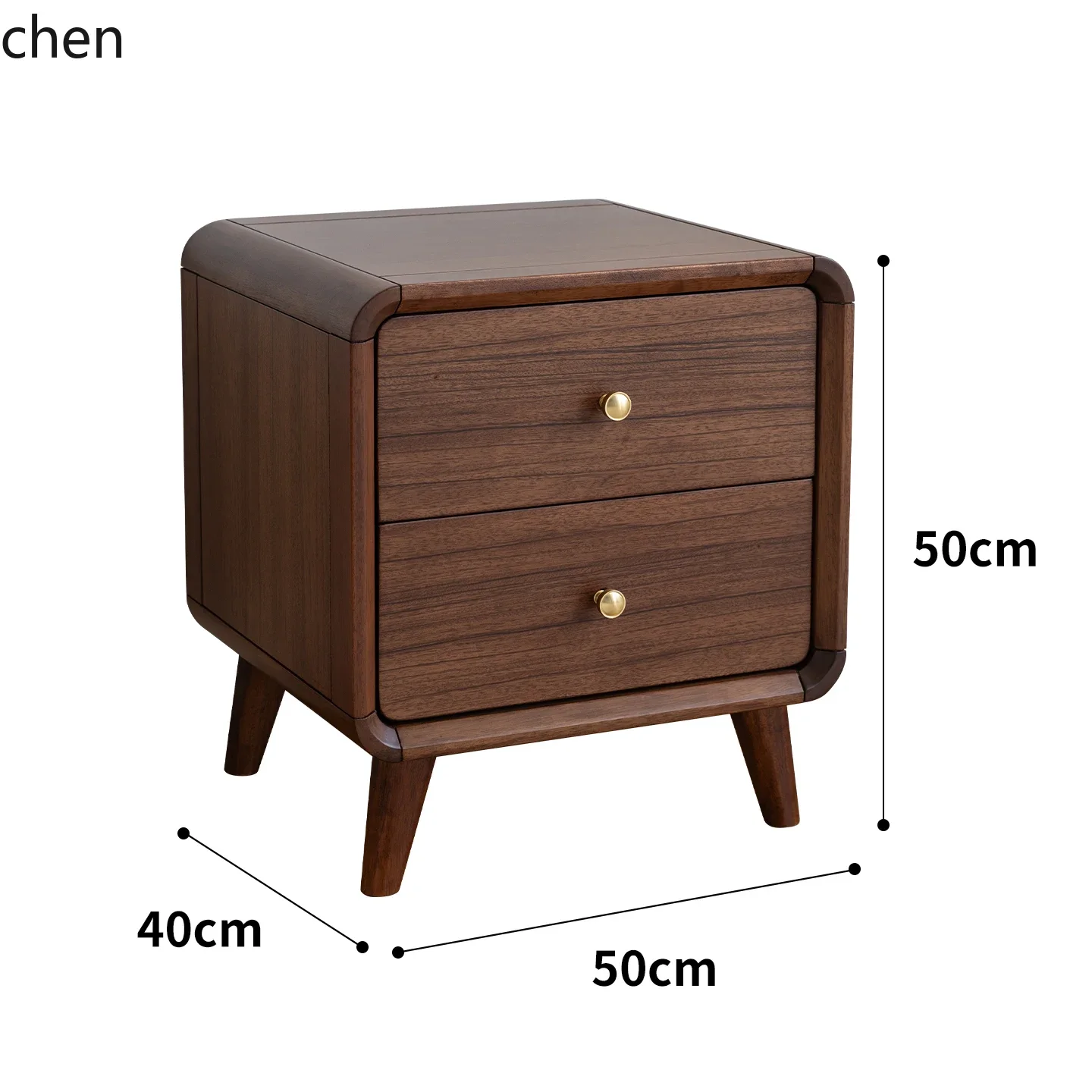 H5.25 black walnut all solid wood bedside table minimalist bedroom locker simple modern bedside table