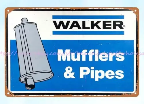 Walker mufflers pipes metal tin sign new house interior design