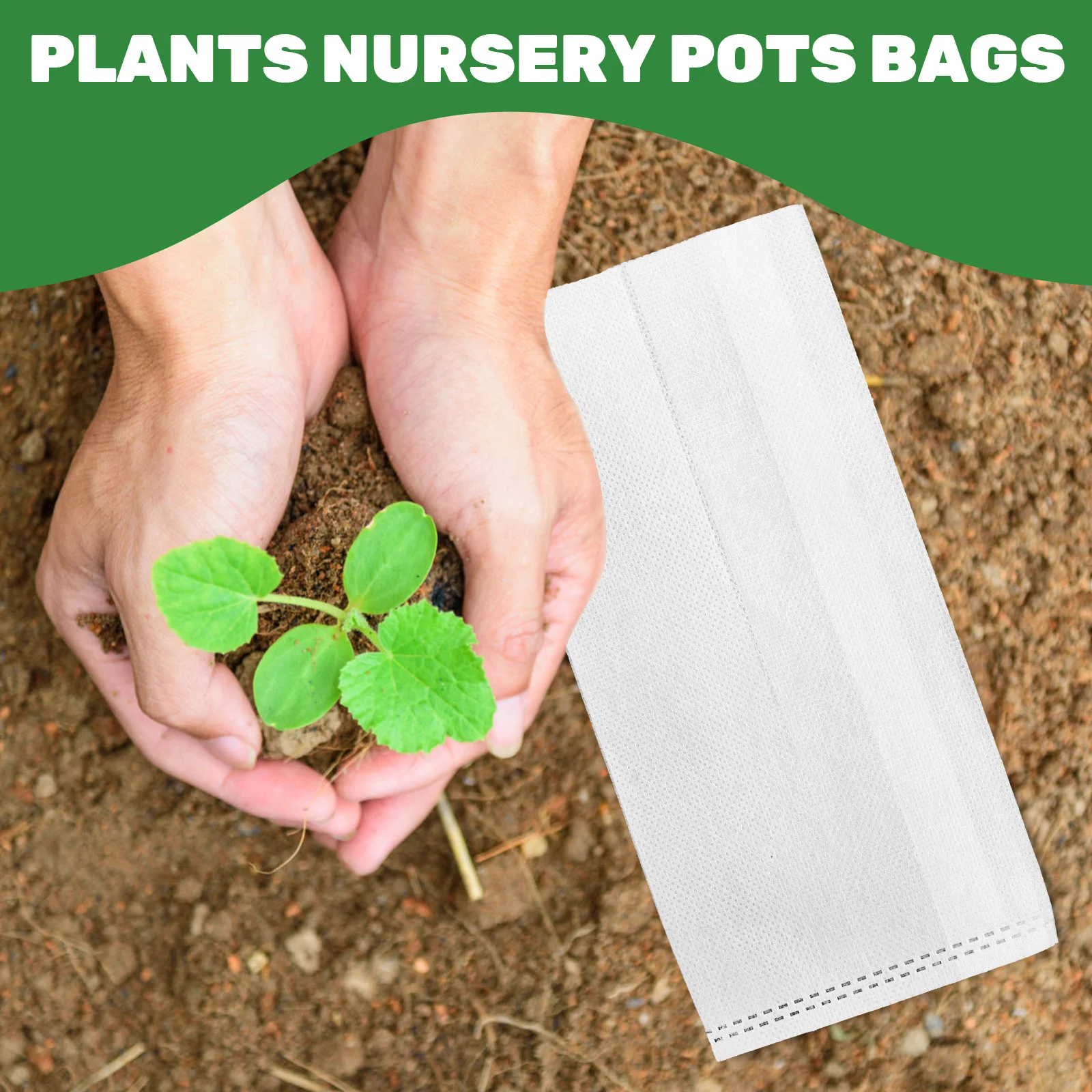 

100Pcs Non-Woven Plant Growing Bags Nursery Pouch Fabric Pots for Seedlings Flowers Vegetable Transplanting Garden Use