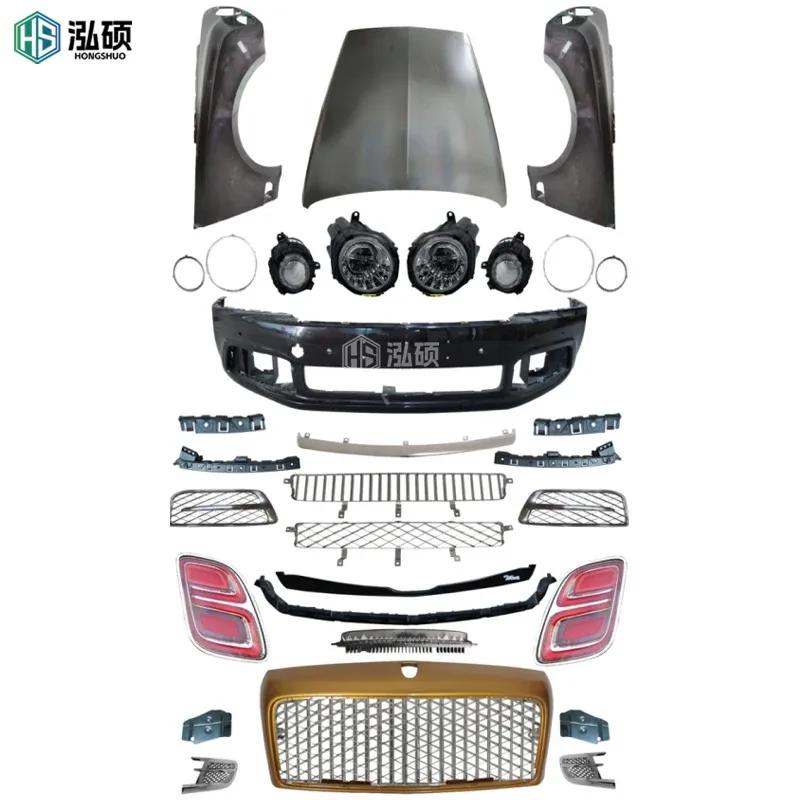 Hot Selling Body Kit for  Continental Gt Upgrade Car Bumper Assembly Engine Hood Side Skirt Fender Led Headlight Bodykit
