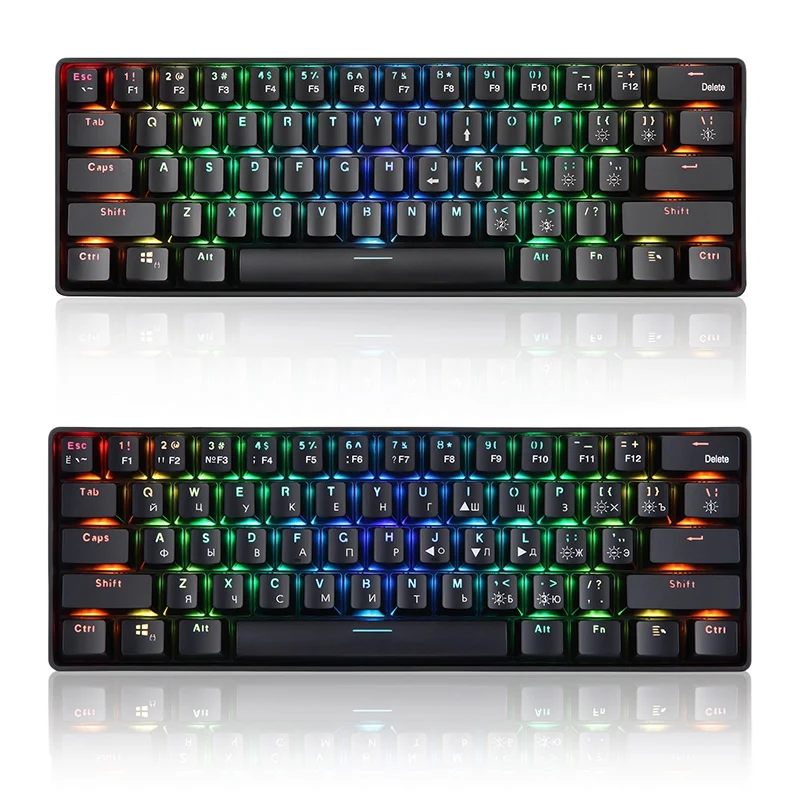 YK600 Mechanical Keyboard 61 Keys RGB Backlight 2.4G+ Wired Dual Mode 60% Compact Mechanical Keyboard