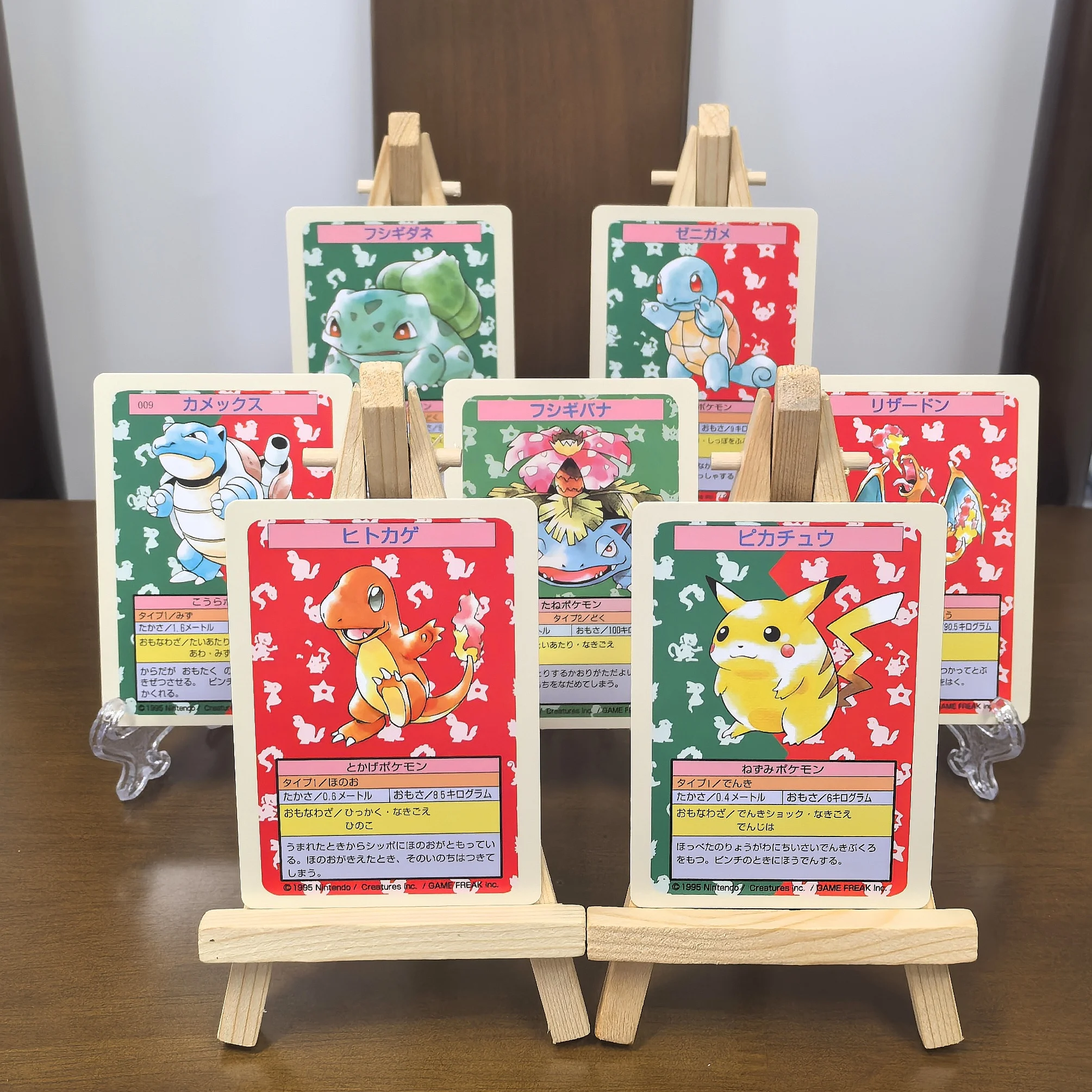 

Pocket Cards 1995 P.M.JAPANESE TOPSUN CHARIZARD VENUSAUR PIKACHU Squirtle Pikachu Anime Collection Cards Gift Toys