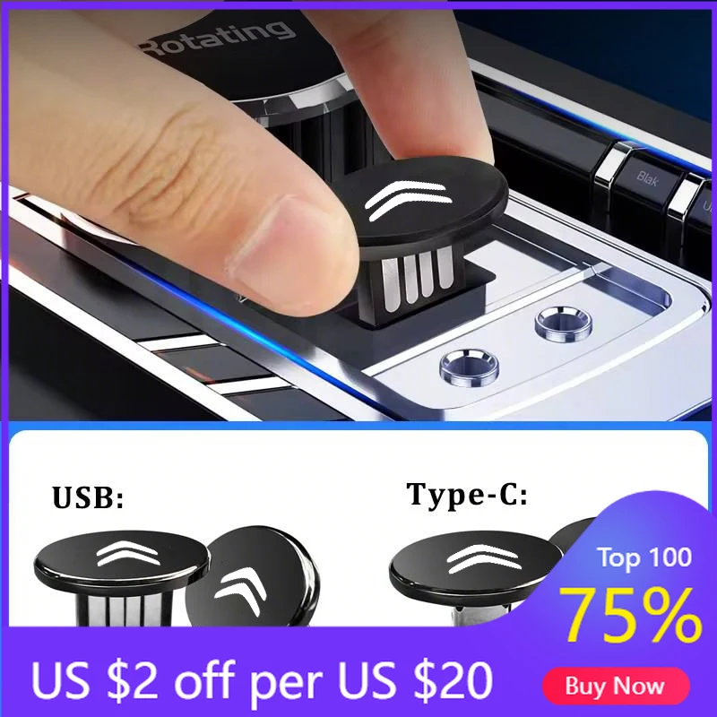 

2026 Hot Car Sticker Car U Disk USB Flash Drive Memory Stick External Storage Auto Accessories For Citroen C4 C3 C5 C1 C2 Berlin