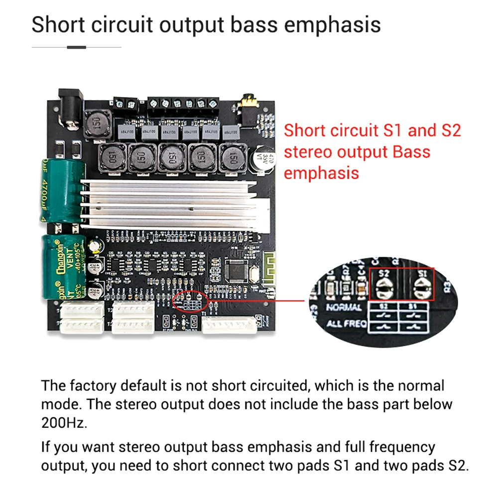 ZK-TB22 ZK-TB22P 2.1 Channel Bluetooth-compatible Audio Power Amplifier Board 50W x 2+100W Subwoofer TWS Wireless TPA3116 TWS