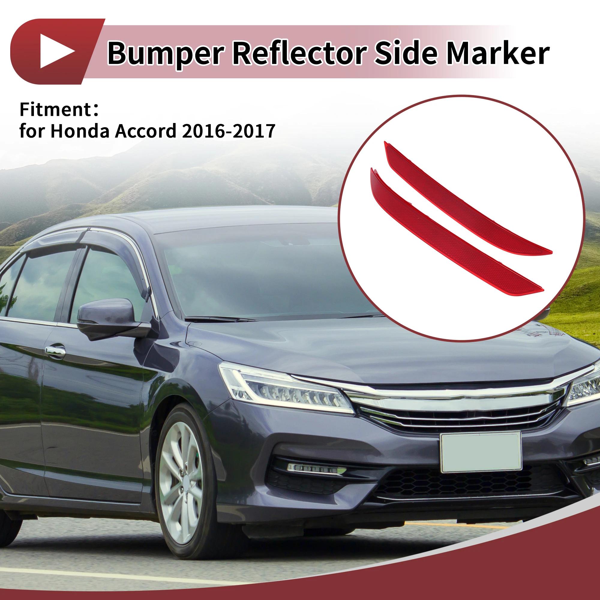 UXCELL 1 Pair Rear Left Right Bumper Reflectors No.33505T2AA11/33555T2AA11 Bumper Reflector Side Marker for Honda Accord
